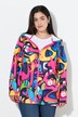 Hoodie-jakke i sweat, allover-print, med hætte