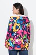 Hoodie-jakke i sweat, allover-print, med hætte