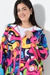 Hoodie-jakke i sweat, allover-print, med hætte