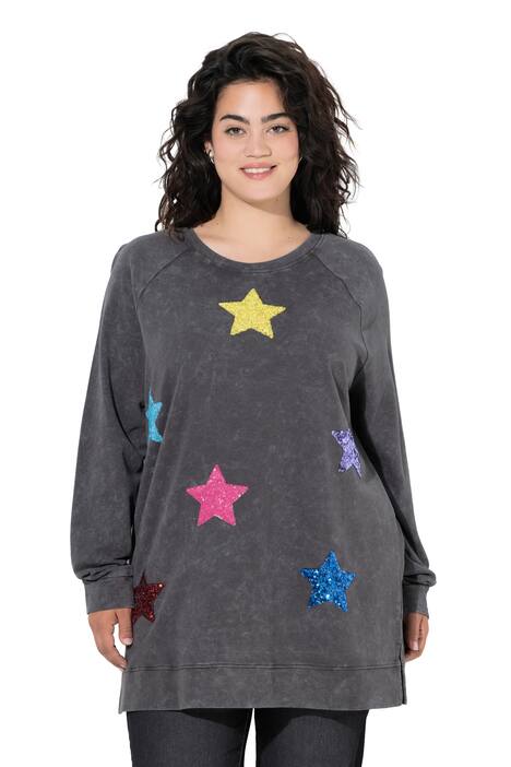 Mikina, oversize, hvězda z flitrů