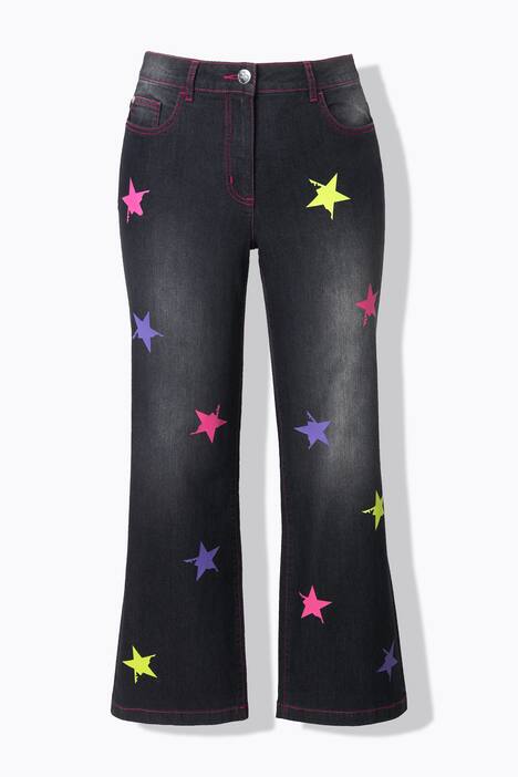 Nora jeans, vide ben, stjerne, 5-pocket