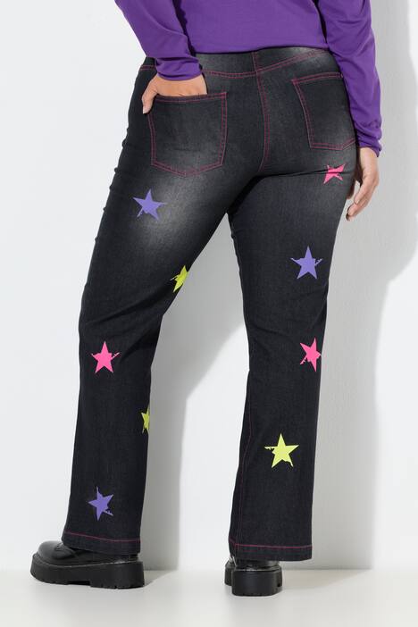 Nora jeans, vide ben, stjerne, 5-pocket