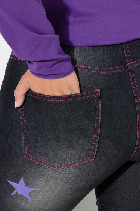 Nora jeans, vide ben, stjerne, 5-pocket