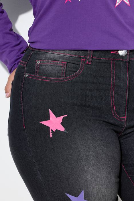 Nora jeans, vide ben, stjerne, 5-pocket