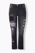 Slim jeans Irma, smalt ben, fargepatches, 5-lommer