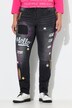 Slim jeans Irma, smalt ben, fargepatches, 5-lommer