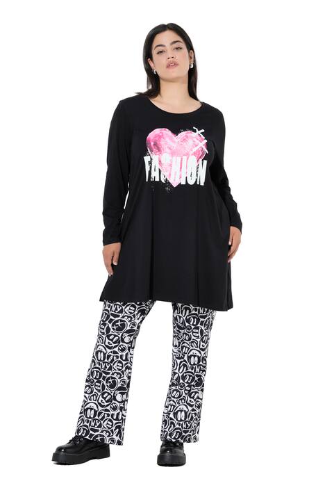 Tričko, A střih, motiv srdce, dlouhé rukávy