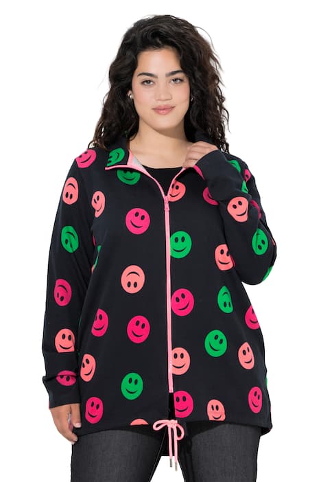 Mikina, pohodlný střih, pestrý motiv Smiley