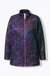 Giacca in maglia e pile con colorata stampa allover
