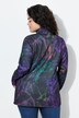 Giacca in maglia e pile con colorata stampa allover