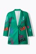 Blazer en tissu scuba, motif à fleurs, coupe Basic Fit