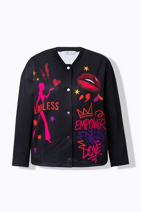 Chaqueta college, ligeramente oversize, estampados