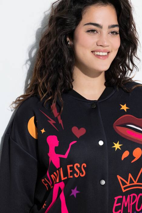 Chaqueta college, ligeramente oversize, estampados