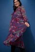 Vestido maxi, forma en A, chifón, estampado Paisley, brillo