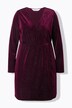 Robe en velours aspect scintillant, esprit cache-cœur, manches longues