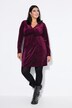 Robe en velours aspect scintillant, esprit cache-cœur, manches longues