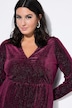 Robe en velours aspect scintillant, esprit cache-cœur, manches longues