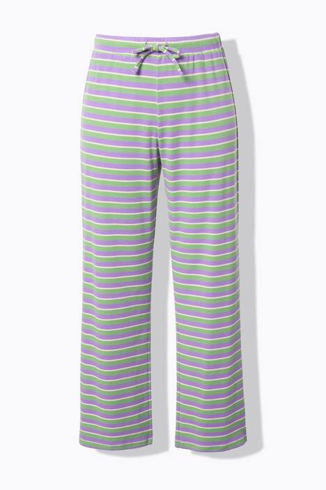 Pantalon en jersey à rayures, coupe Wide Legs, taille élastique