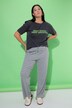 Pantalon en jersey à rayures, coupe Wide Legs, taille élastique