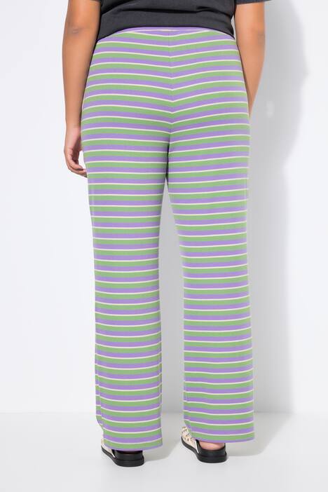 Pantalon en jersey à rayures, coupe Wide Legs, taille élastique