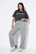 Pantalon en jersey à rayures, coupe Wide Legs, taille élastique