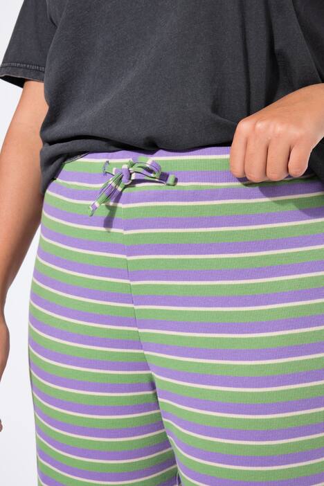 Pantalon en jersey à rayures, coupe Wide Legs, taille élastique