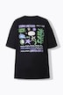 T-shirt, oversized, print foran og bagpå
