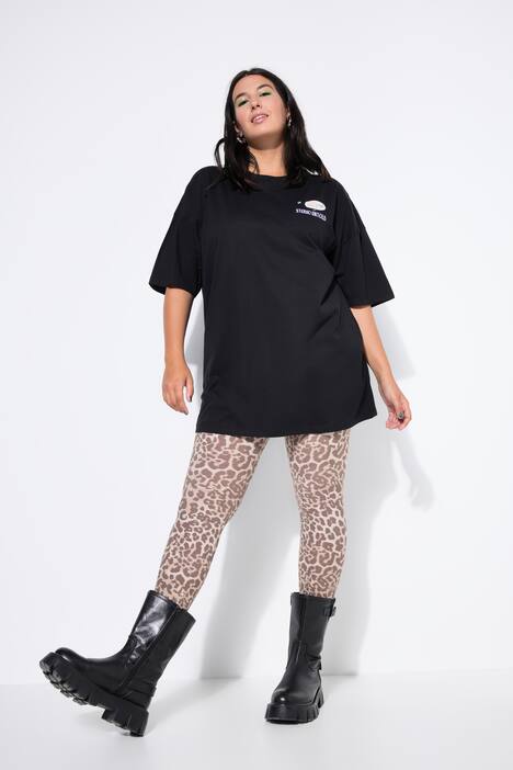 T-shirt, oversized, print foran og bagpå
