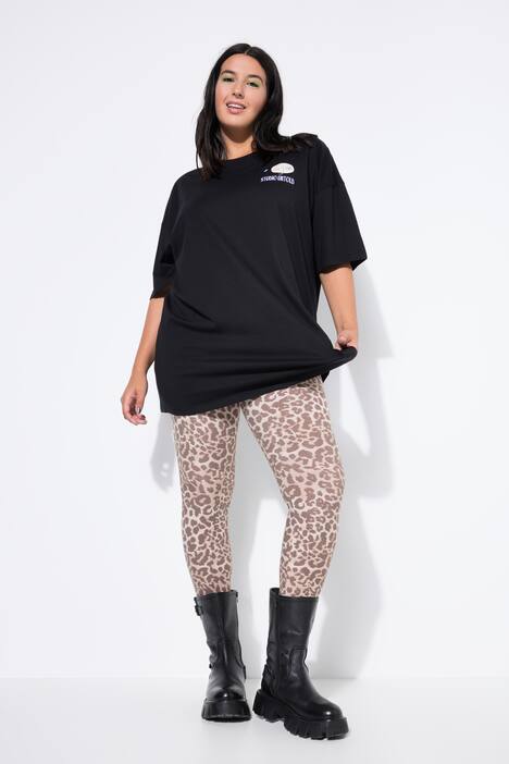 T-shirt, oversized, print foran og bagpå