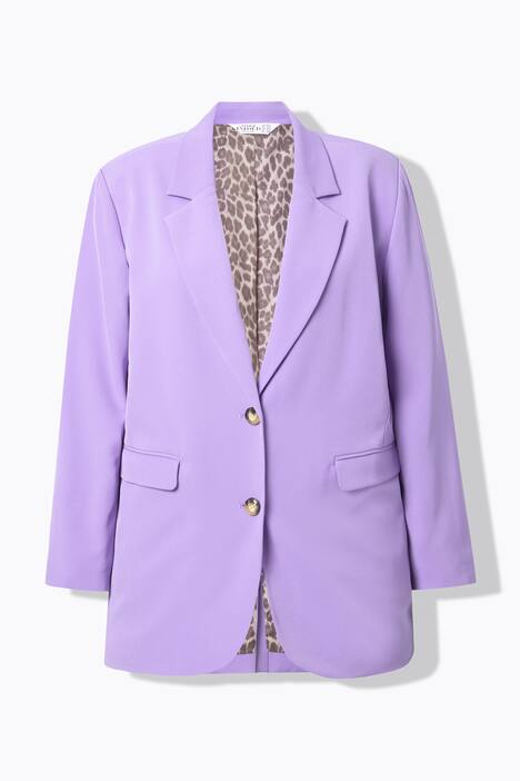 Blazer, oversized model, voering met luipaardmotief