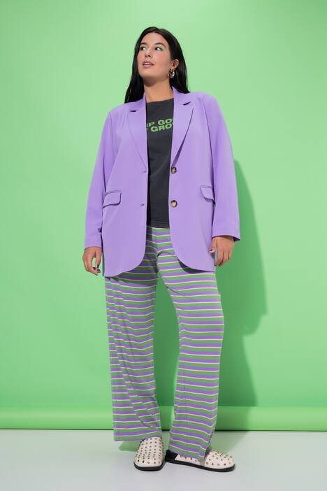 Blazer, oversized model, voering met luipaardmotief