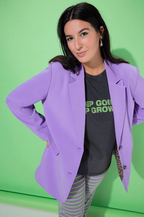 Blazer, oversized model, voering met luipaardmotief