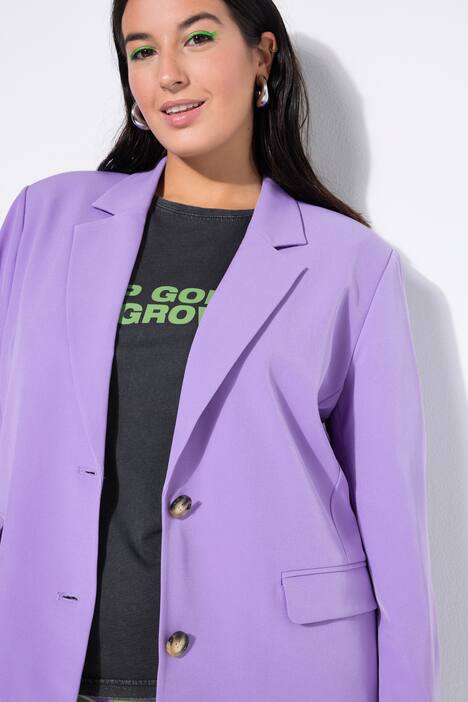 Blazer, oversized model, voering met luipaardmotief