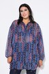 Chiffonbluse i loos shape, med patchprint og lange ballonærmer