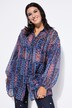 Chiffonbluse i loos shape, med patchprint og lange ballonærmer