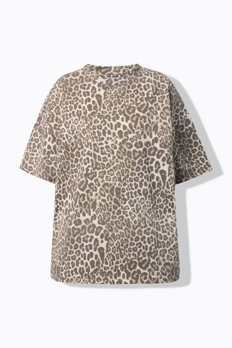 T-shirt oversize, imprimé léopard