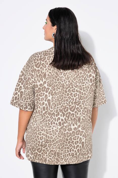 T-shirt oversize, imprimé léopard