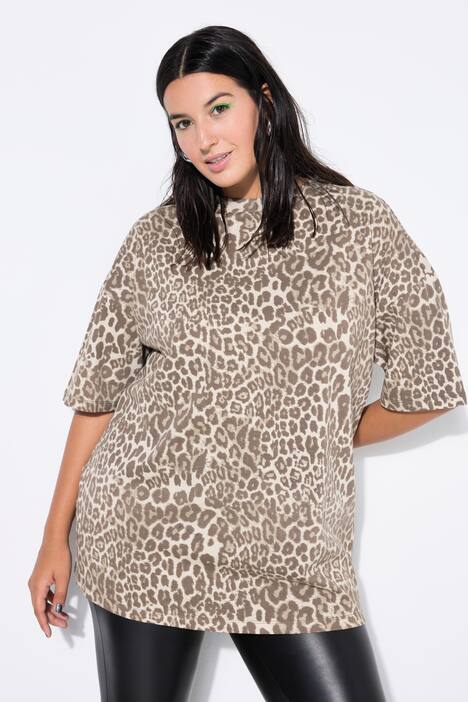 T-shirt oversize, imprimé léopard