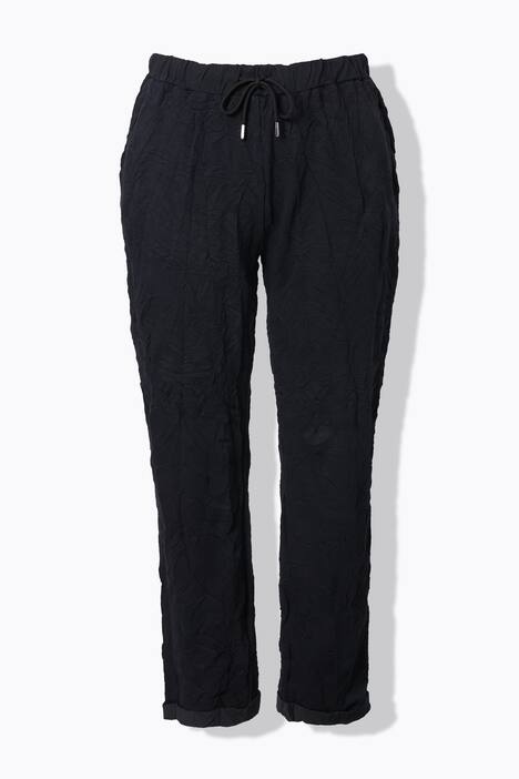Pantalon aspect crépon, style jogging large, taille élastique
