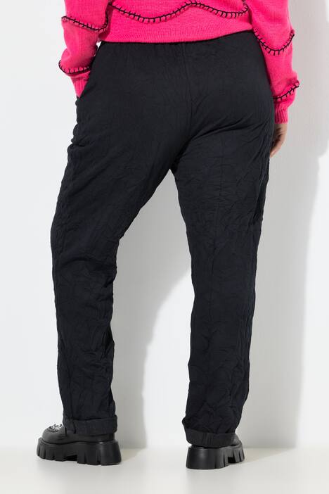 Pantalon aspect crépon, style jogging large, taille élastique