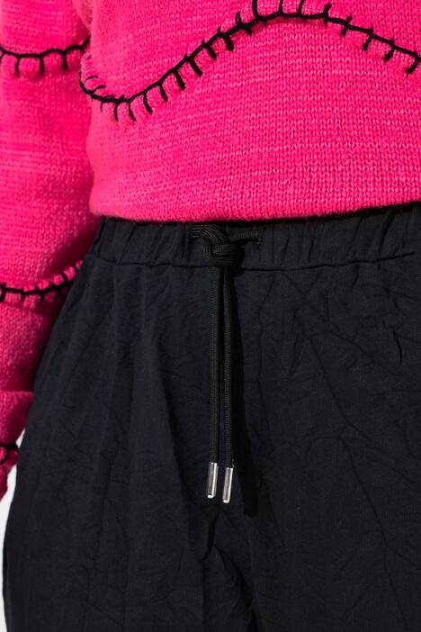 Pantalon aspect crépon, style jogging large, taille élastique