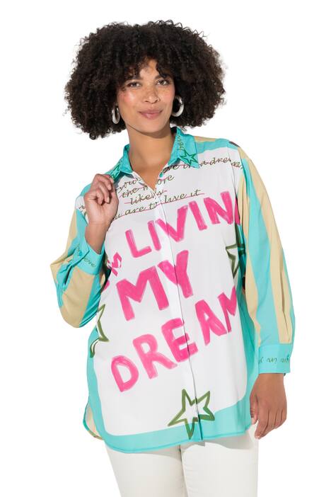 Košilová halenka, oversize, na zádech vánoční zvíře