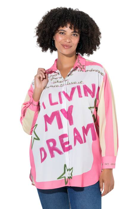 Košilová halenka, oversize, na zádech vánoční zvíře