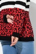 Chaqueta de punto, ajuste recto, leopardo/rayas