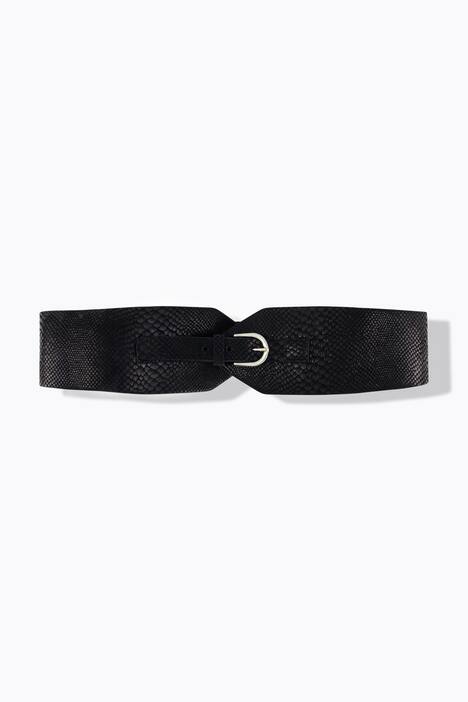 Leren riem, slangenprint, gesp