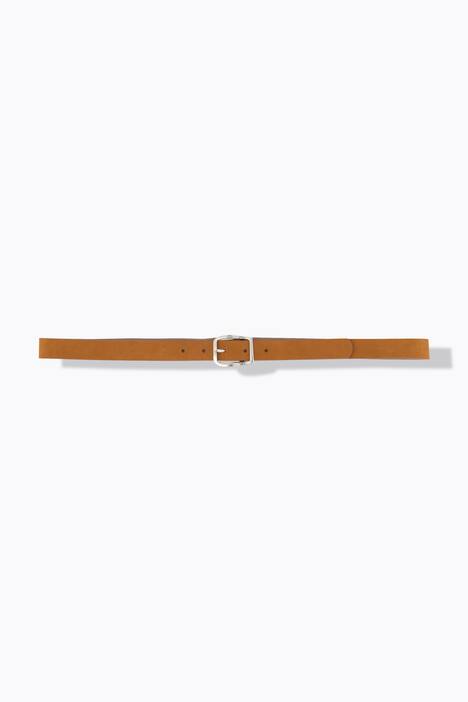 Leren riem, suède, metallic gesp