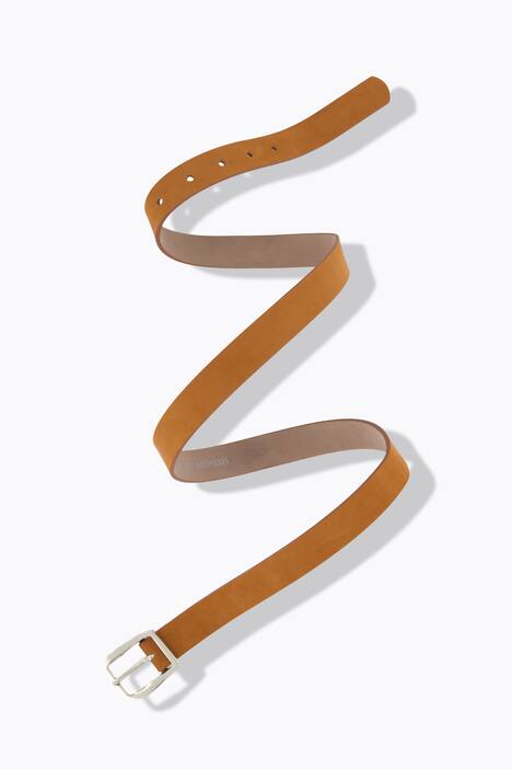 Leren riem, suède, metallic gesp