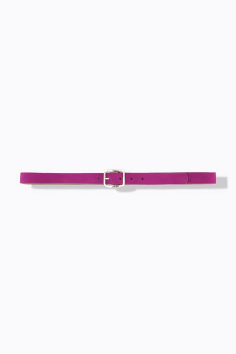 Leren riem, suède, metallic gesp