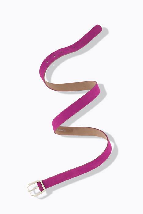 Leren riem, suède, metallic gesp