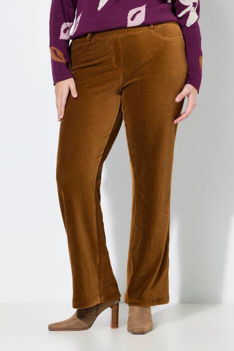 Pantalon à enfiler en velours côtelé de coton bio Mary, ceinture élastique